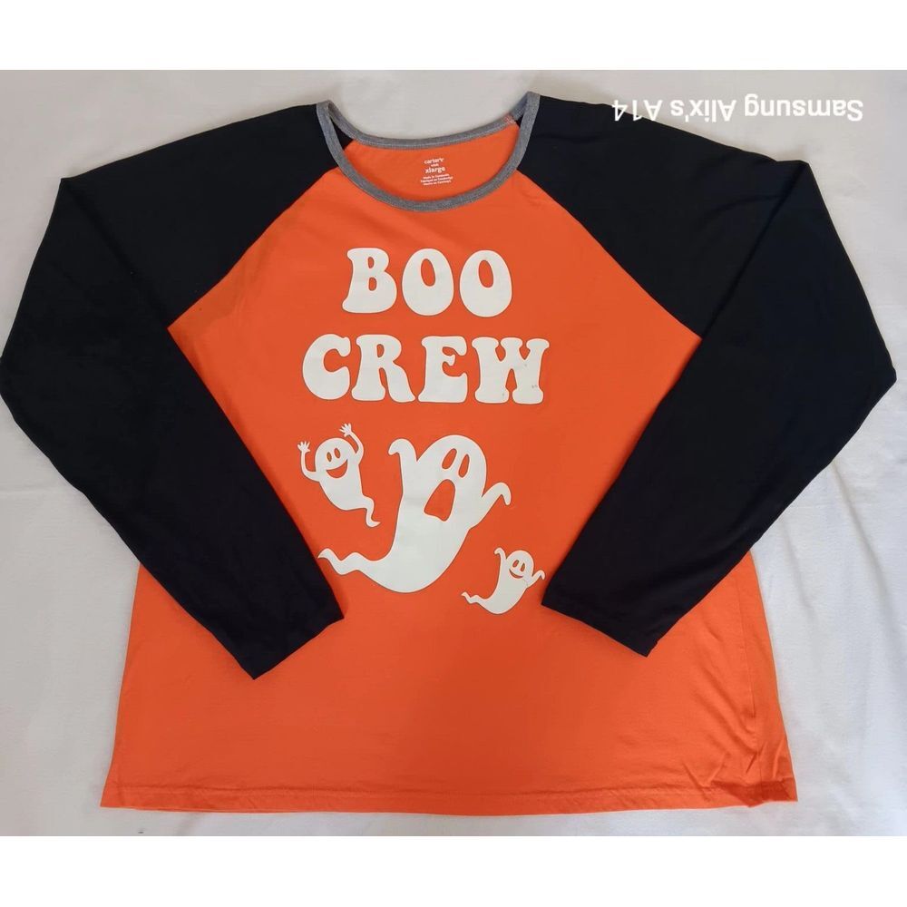 Carter's Long Sleeve Halloween Graphic Shirt Size Adults XLarge Orange